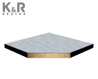 Фальшпол из ДСП K&amp;R Design (38 мм), верх антистатический пвх Forbo Emerald Ever FR 50004, снизу алюминиевая фольга 0.05мм