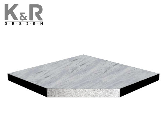 Фальшпол из сульфата кальция K&R Design (36 мм), верх антистатический пвх Forbo Emerald Epica 5135, снизу оцинкованная сталь 0.5мм